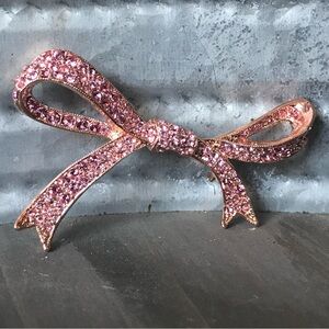 KJL Kenneth Jay Lane Pink Pave Bow Brooch
